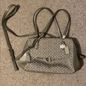 Grey Signature “C” Coach Satchel Handbag